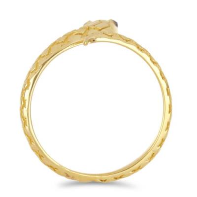 BUY NATURAL BLACK SPINEL GEMSTONE SNAKE RING IN 925 SILVER 